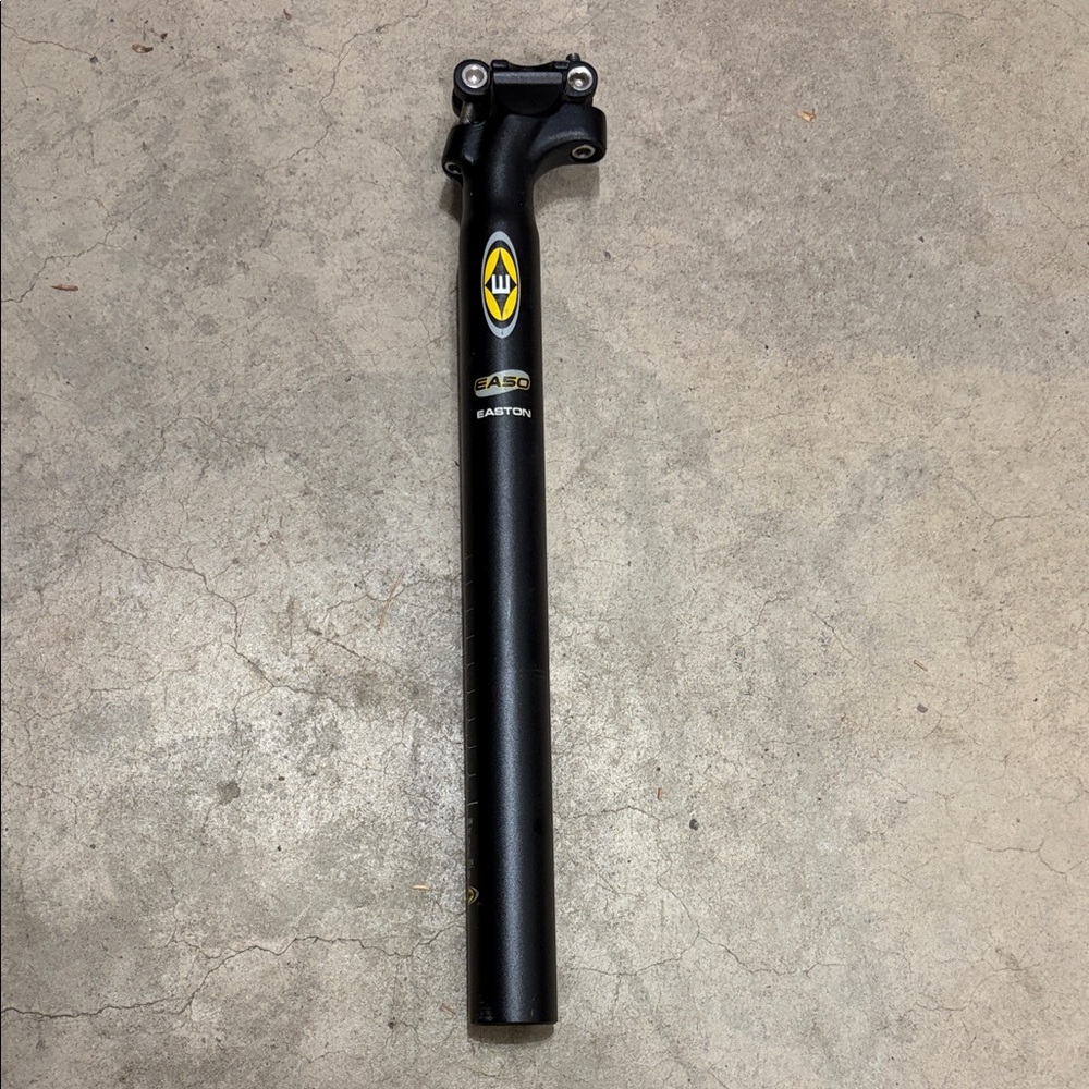 Easton Black Seatpost with Yellow Logo